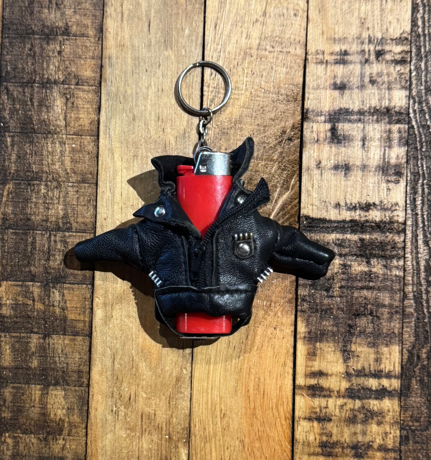 Leather Jacket Keychain - Lighter holder