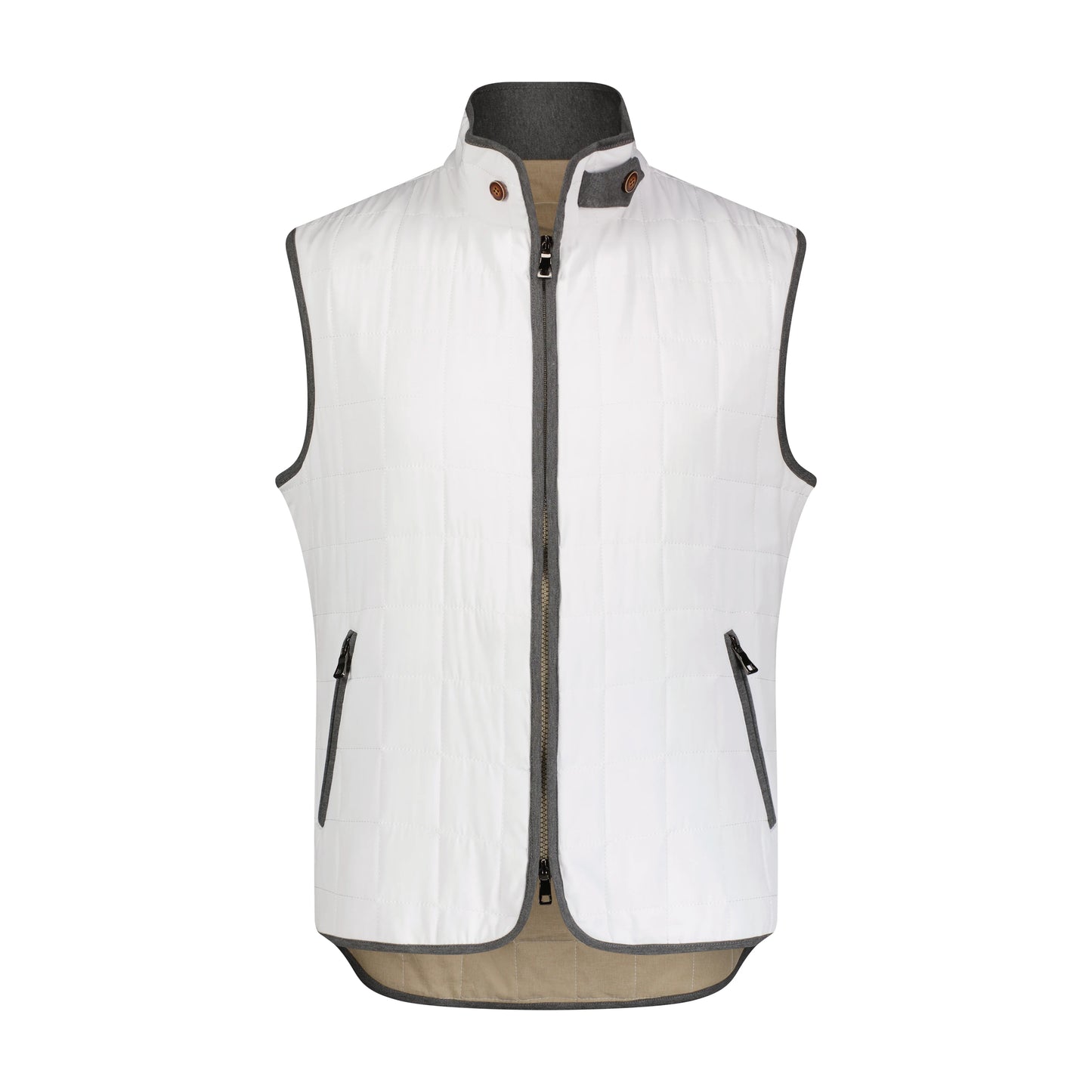 Luchiano Visconti White Lightweighted Quilted Vest
