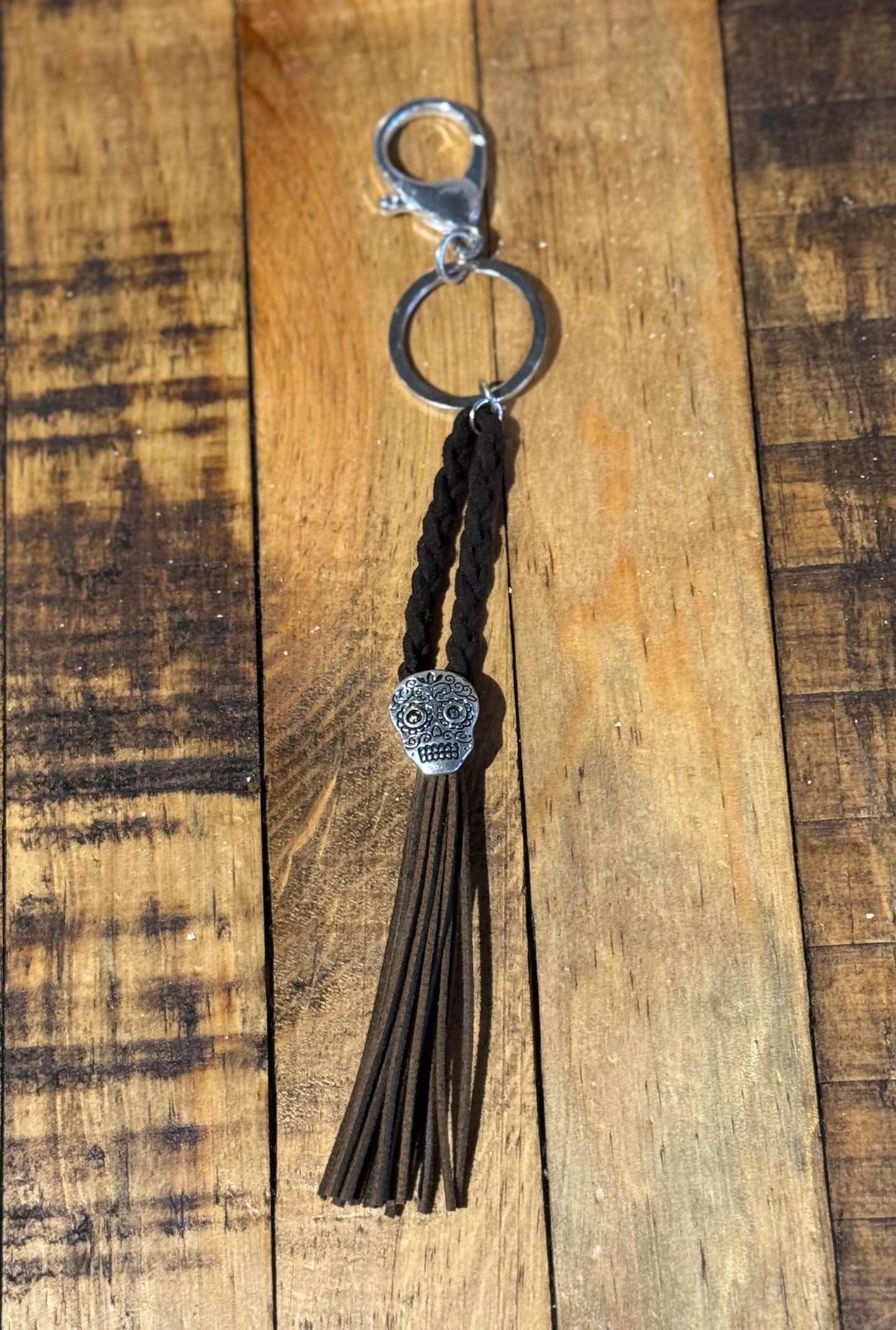 Tassel Keychain - Black - Skull