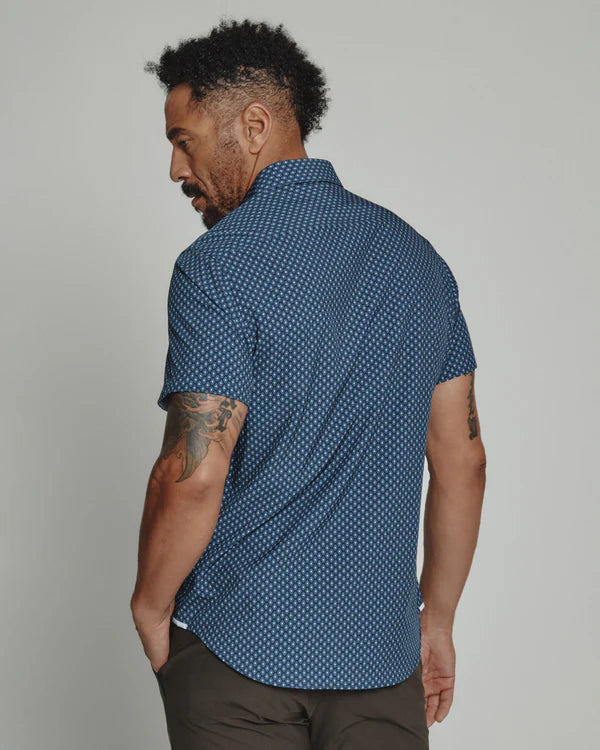7 Diamonds Weston Short Sleeve Shirt Navy