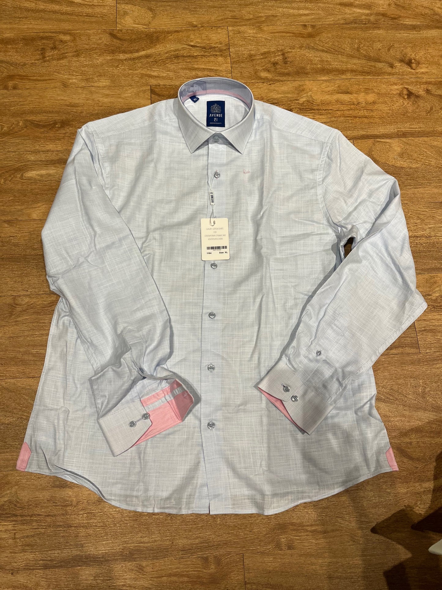 Avenue21 Long Sleeve Button Up Light Blue/Pink