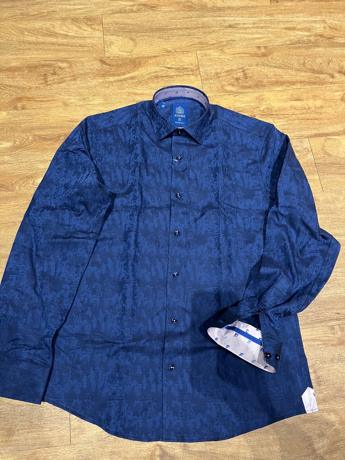 Avenue21 Long Sleeve Button Up Navy/Pink