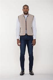 Luchiano Visconti Beige Lightweight Quilted Vest