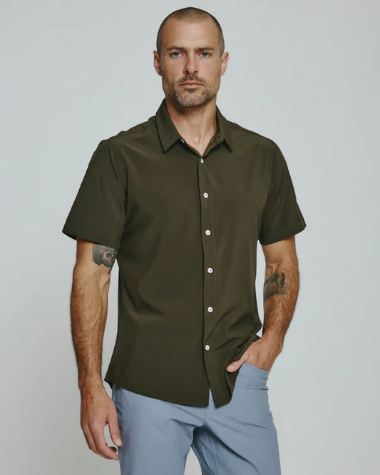 7 Diamonds Olive Siena Short Sleeve Shirt