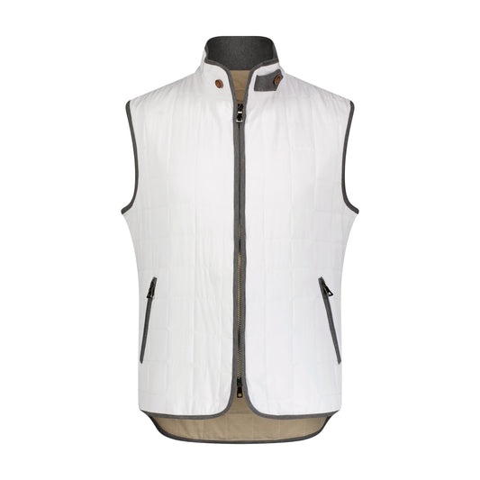 Luchiano Visconti White Lightweighted Quilted Vest