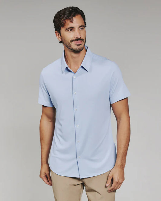 7 DIamonds Ice Blue Aldridge Short Sleeve Shirt