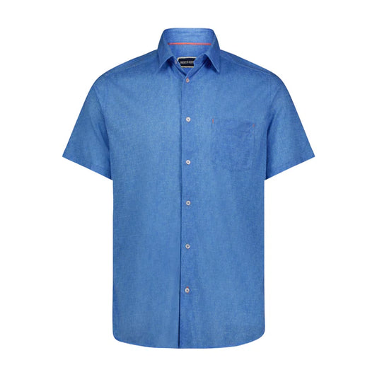 American Heritage Blue Stretch Short Sleeve Shirt