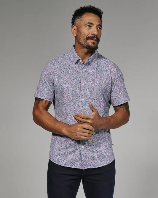 7 Diamonds Tropez Short Sleeve Shirt Stone Rose