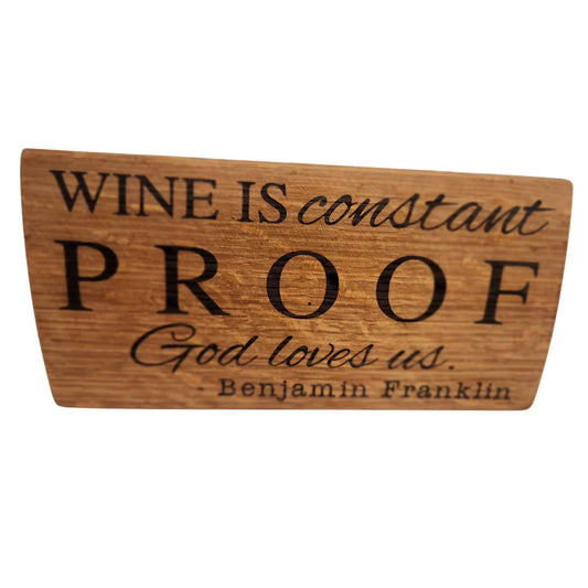 Whiskey and Wine Designs Wine Block Signs with Punny Scripts Made from Wine Barrel Staves